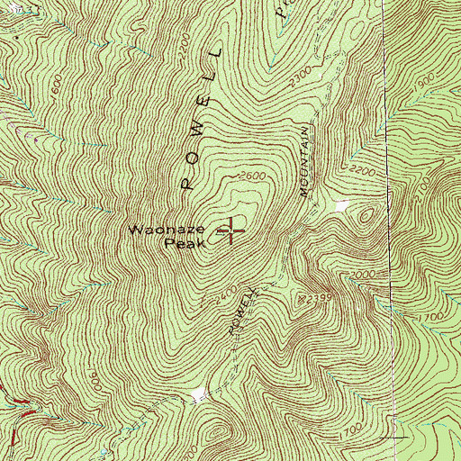 Topographic Map of Waonaze Peak, VA