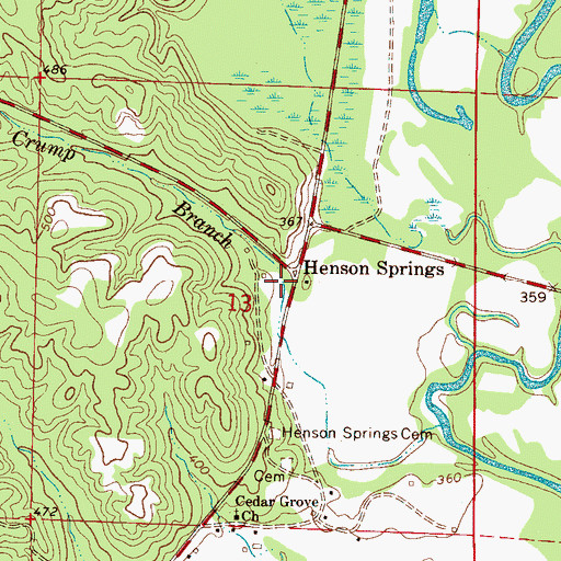 Topographic Map of Henson Spring, AL