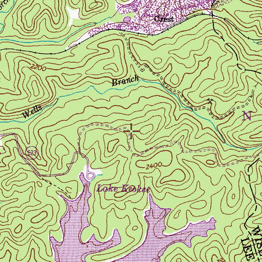 Topographic Map of Lake Keokee Recreation Site, VA