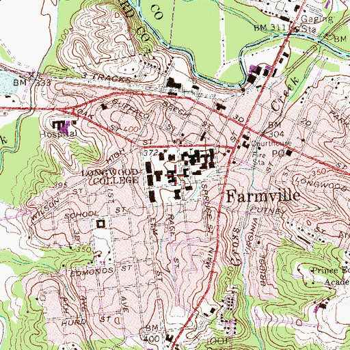 Topographic Map of Cunningham Hall, VA