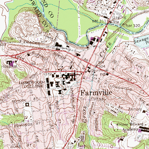 Topographic Map of French Hall, VA