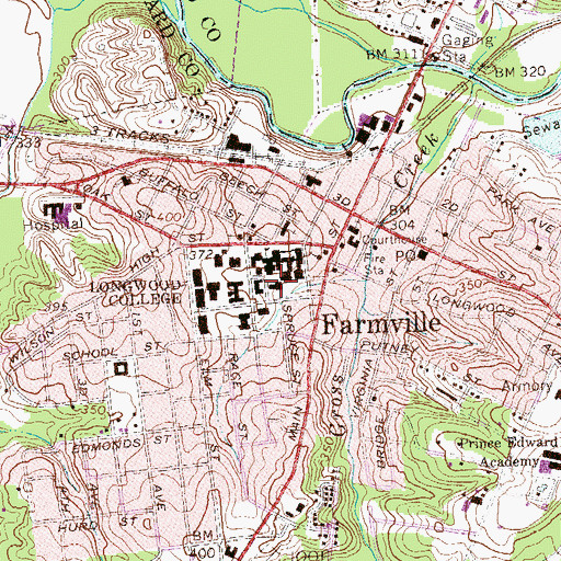 Topographic Map of Graham Hall, VA