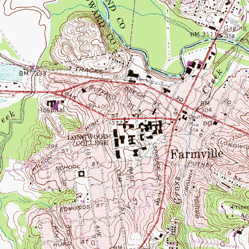 Topographic Map of Jarman Hall, VA