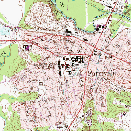 Topographic Map of Jeffers Hall, VA