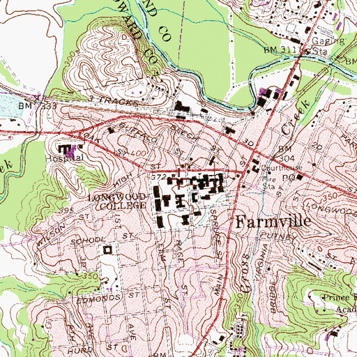 Topographic Map of Lancaster Hall, VA