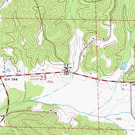 Topographic Map of Little Hope Church, AL