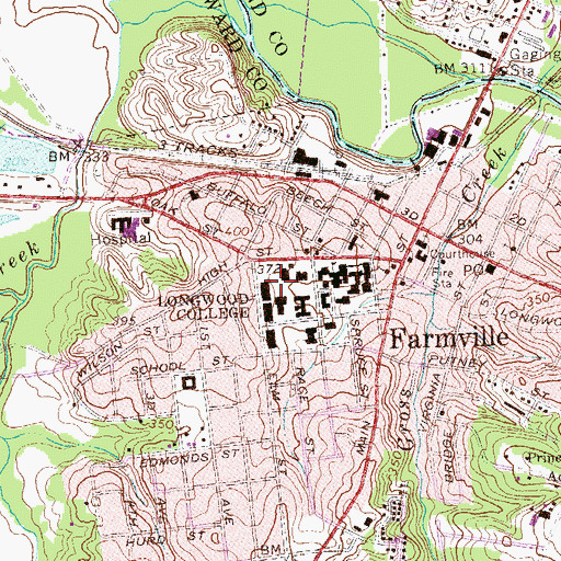 Topographic Map of Wheeler Mall, VA
