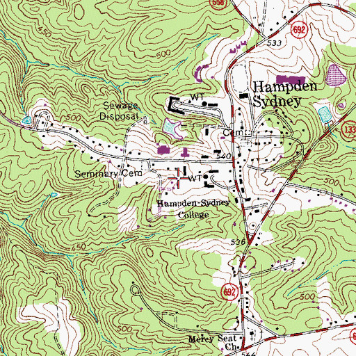 Topographic Map of Blake Village, VA