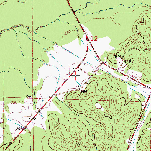 Topographic Map of Open Door Church, AL