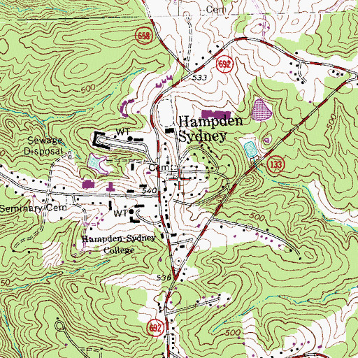 Topographic Map of Restover, VA