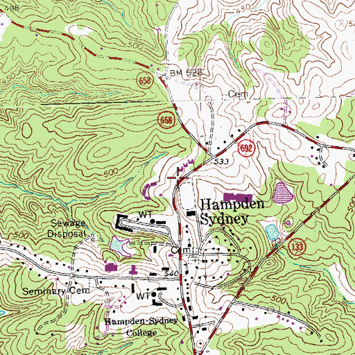 Topographic Map of The Forum, VA