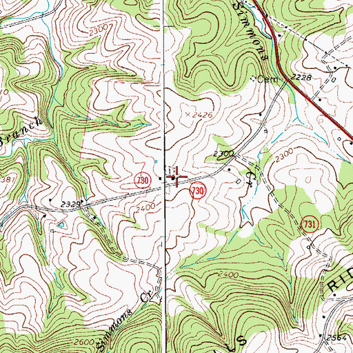 Topographic Map of Beaver Creek Church, VA