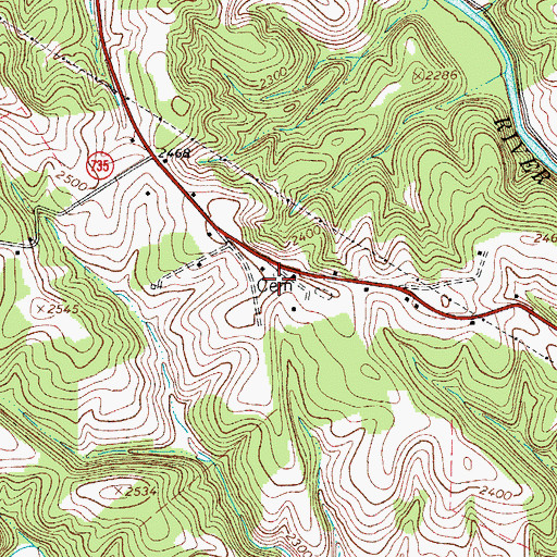 Topographic Map of Mannon Cemetery, VA