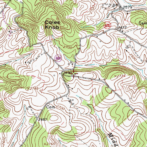 Topographic Map of Pleasant View School (historical), VA
