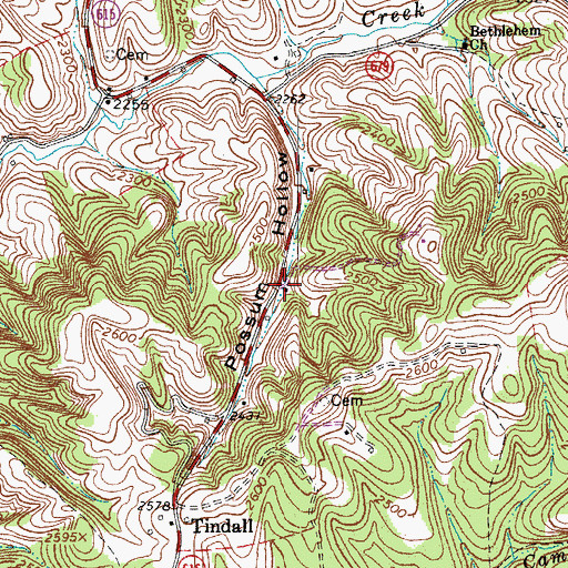 Topographic Map of Possum Hollow School (historical), VA
