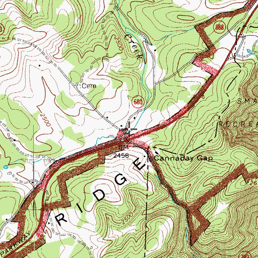 Topographic Map of Smart, VA