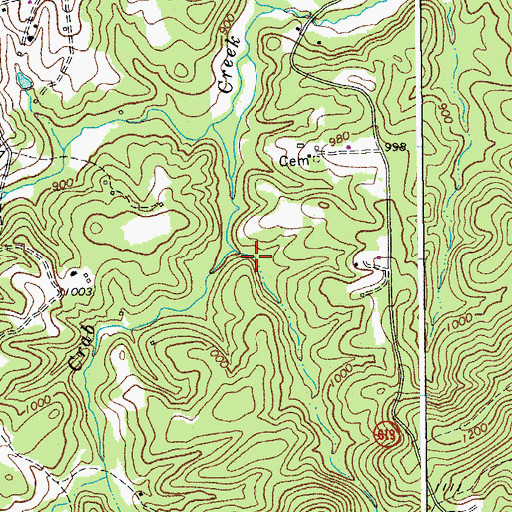Topographic Map of Belchers Mill (historical), VA