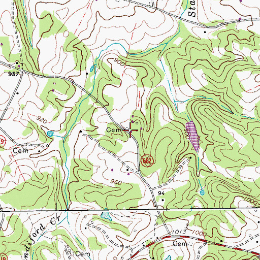 Topographic Map of Bernard Cemetery, VA