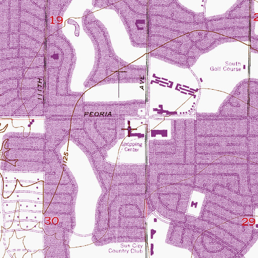 Topographic Map of Plaza del Sol Shopping Center, AZ