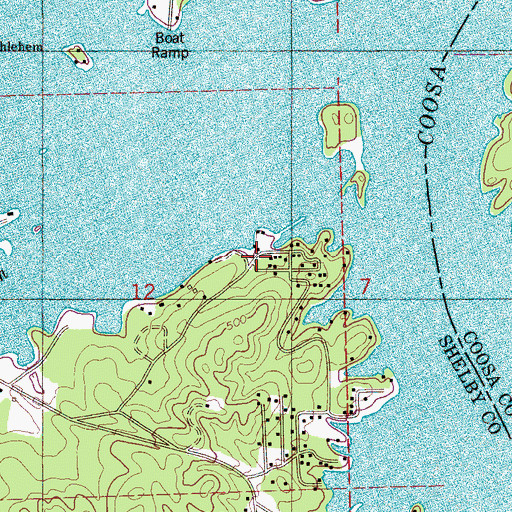 Topographic Map of Glascock Camp, AL
