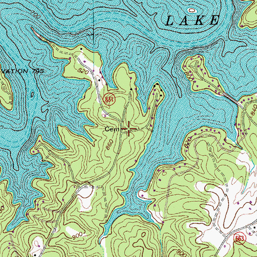 Topographic Map of Dudley Cemetery, VA