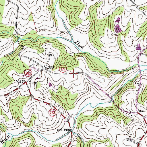 Topographic Map of Edgewood School (historical), VA