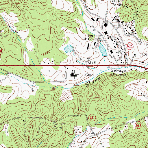 Topographic Map of Ferrum Elementary School, VA