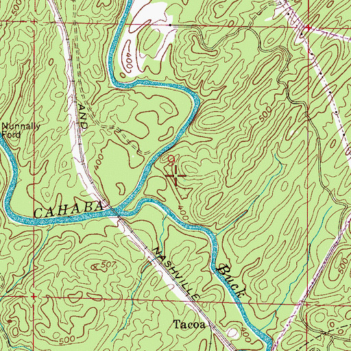 Topographic Map of Gould Mines, AL