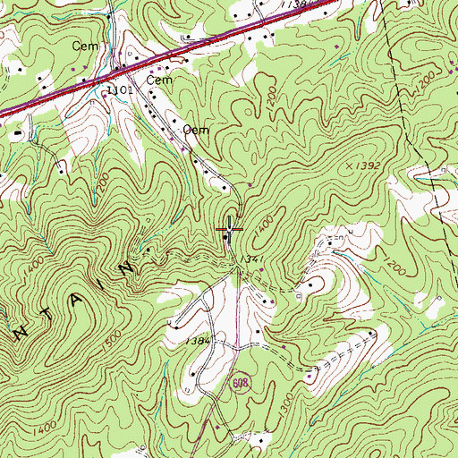 Topographic Map of Fork Mountain School (historical), VA