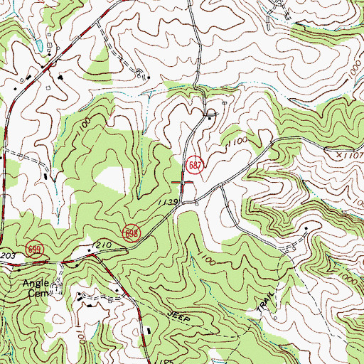 Topographic Map of Germantown Church (historical), VA