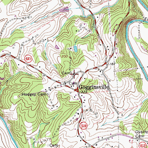 Topographic Map of Gogginsville Methodist Church, VA
