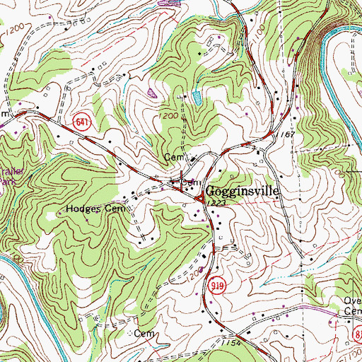 Topographic Map of Little Creek Cemetery, VA