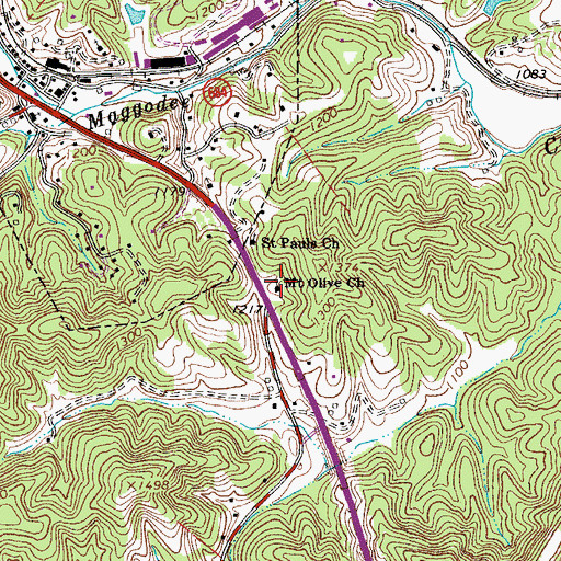 Topographic Map of Mount Olive Church, VA
