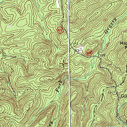 Topographic Map of Mountain School (historical), VA