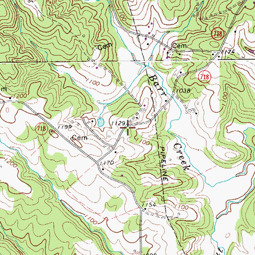 Topographic Map of Oak Ridge School (historical), VA