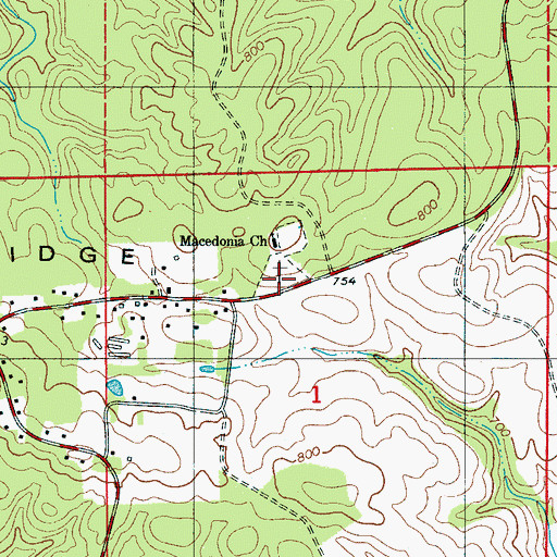 Topographic Map of Macedonia Cemetery, AL