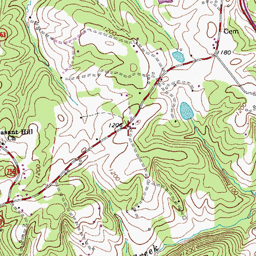 Topographic Map of Pleasant Hill School (historical), VA