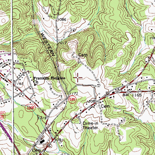 Topographic Map of Rocky Mount Elementary School, VA