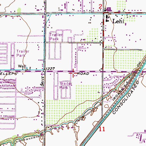 Topographic Map of Pleasant Shadows Subdivision Mini Park, AZ
