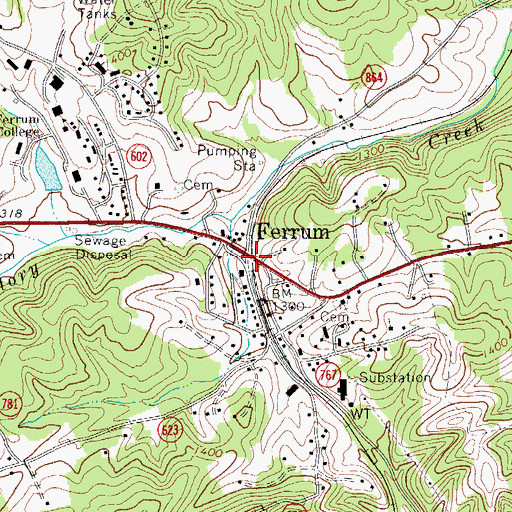 Topographic Map of Sheriff Shively Memorial Bridge, VA