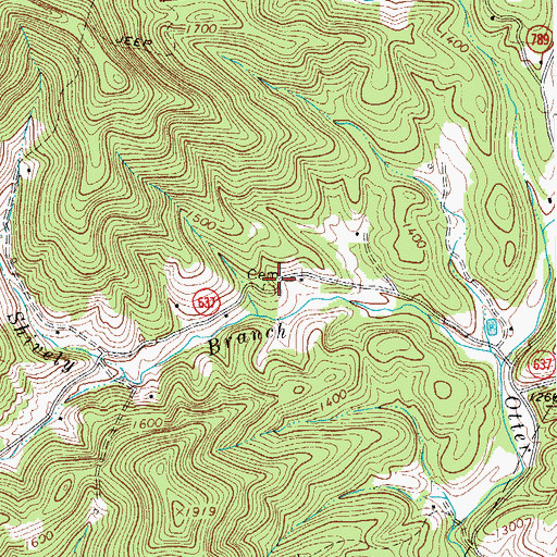 Topographic Map of Shively Cemetery, VA