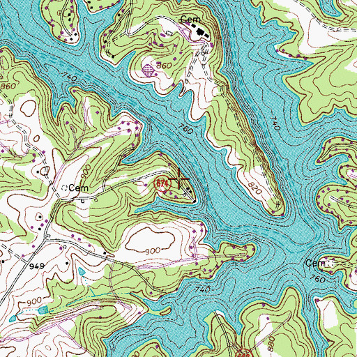 Topographic Map of Smiths Paradise, VA