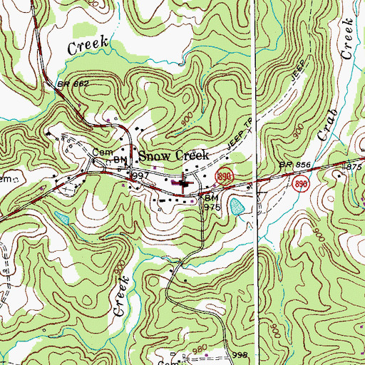 Topographic Map of Snow Creek Elementary School, VA