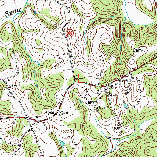Topographic Map of Snow Creek School (historical), VA