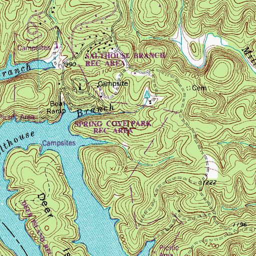 Topographic Map of Spring Cove Park Recreation Area, VA