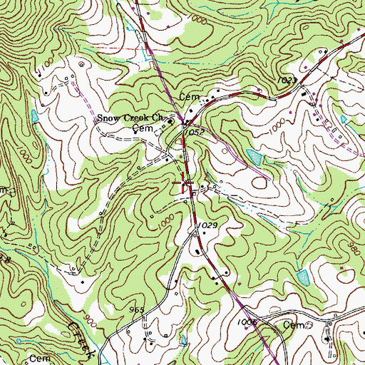 Topographic Map of Sunnyview School (historical), VA