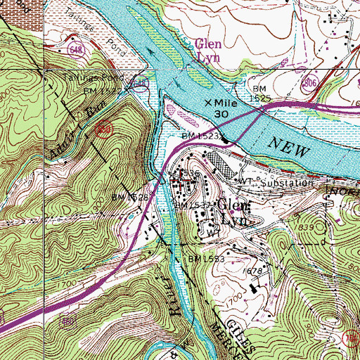 Topographic Map of First Baptist Church, VA