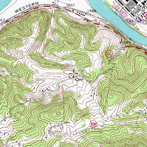 Topographic Map of Fletcher School (historical), VA