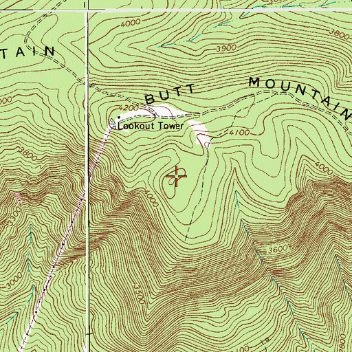 Topographic Map of Lookoff Rock, VA
