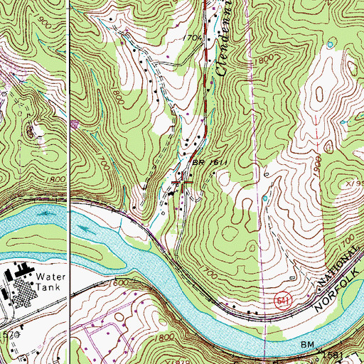 Topographic Map of McClardy School (historical), VA